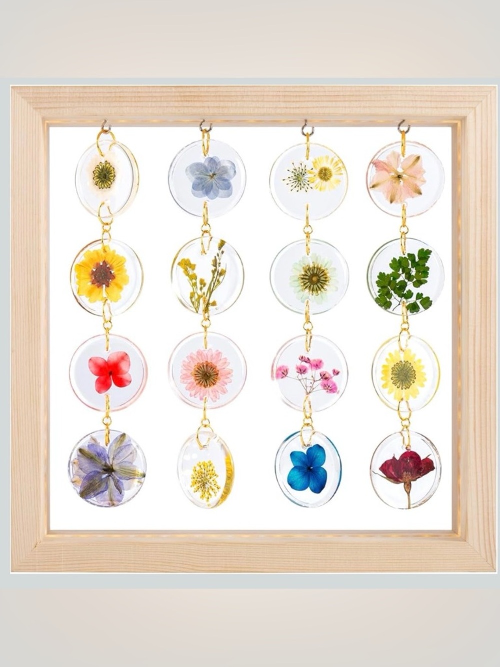 Vintage style Floral Decor Boho PRESSED FLOWERS LED light lamp bohemian hippie - Picture 8 of 8